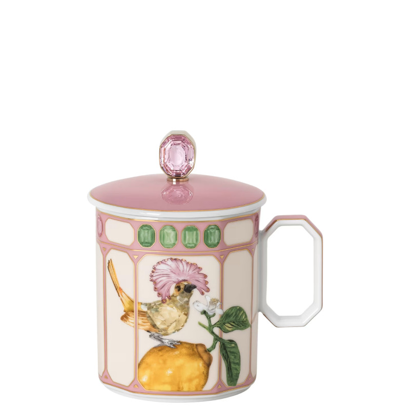 Kubek z przykrywką Flycatcher Pink Idyllia