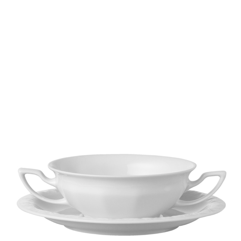 Porcelanowa bulionówka z podstawką Maria Biała Rosenthal