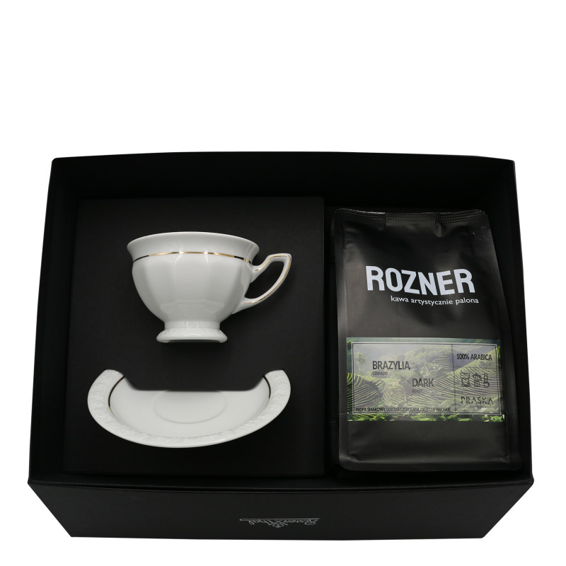 Zestaw filiżanka do kawy Maria Goldlinie Rosenthal i kawa "Rozner" 250 g.