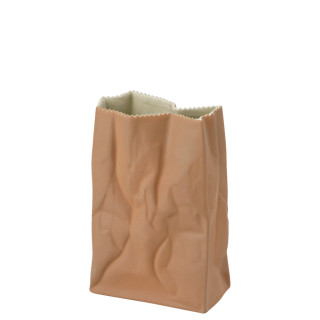 Porcelanowy wazon Paper Bag szaro-brązowy 18 cm Rosenthal