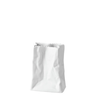 Wazon 10cm Paper Bag biały glazurowany